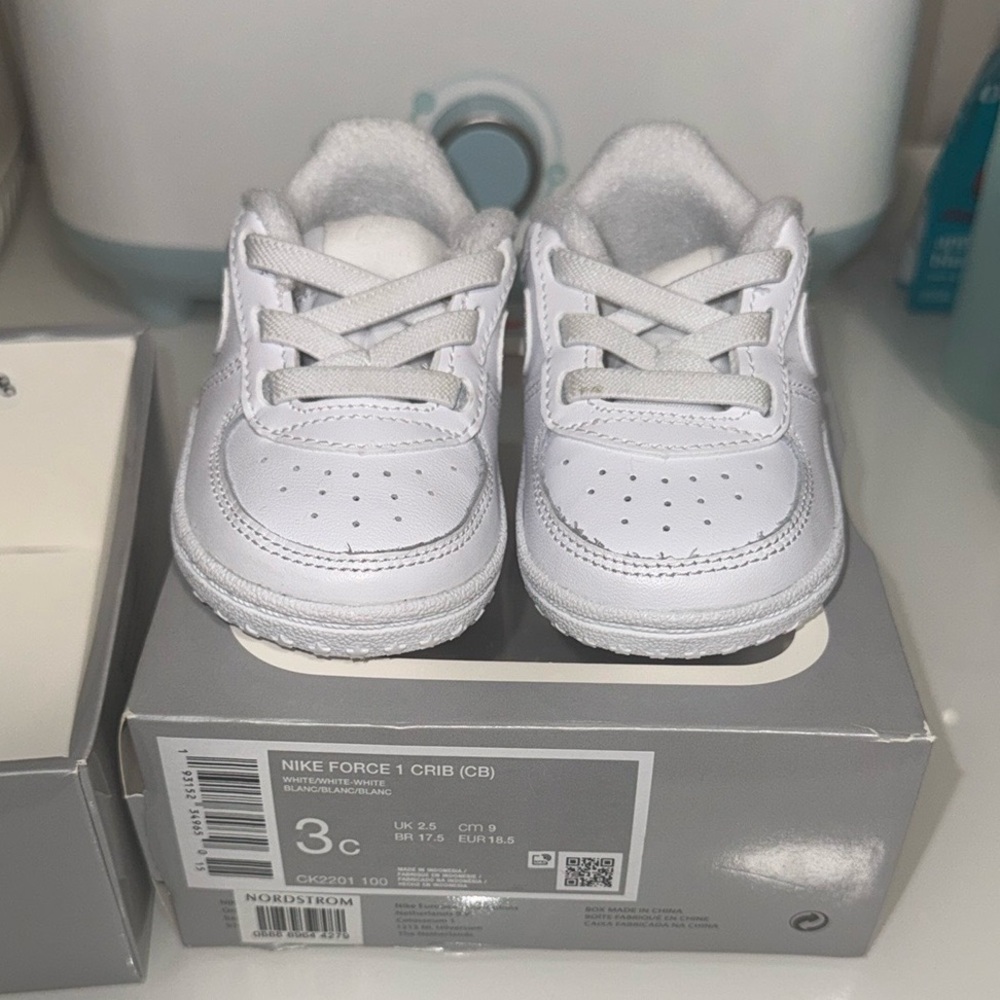 Nike Kids White Crib Shoes